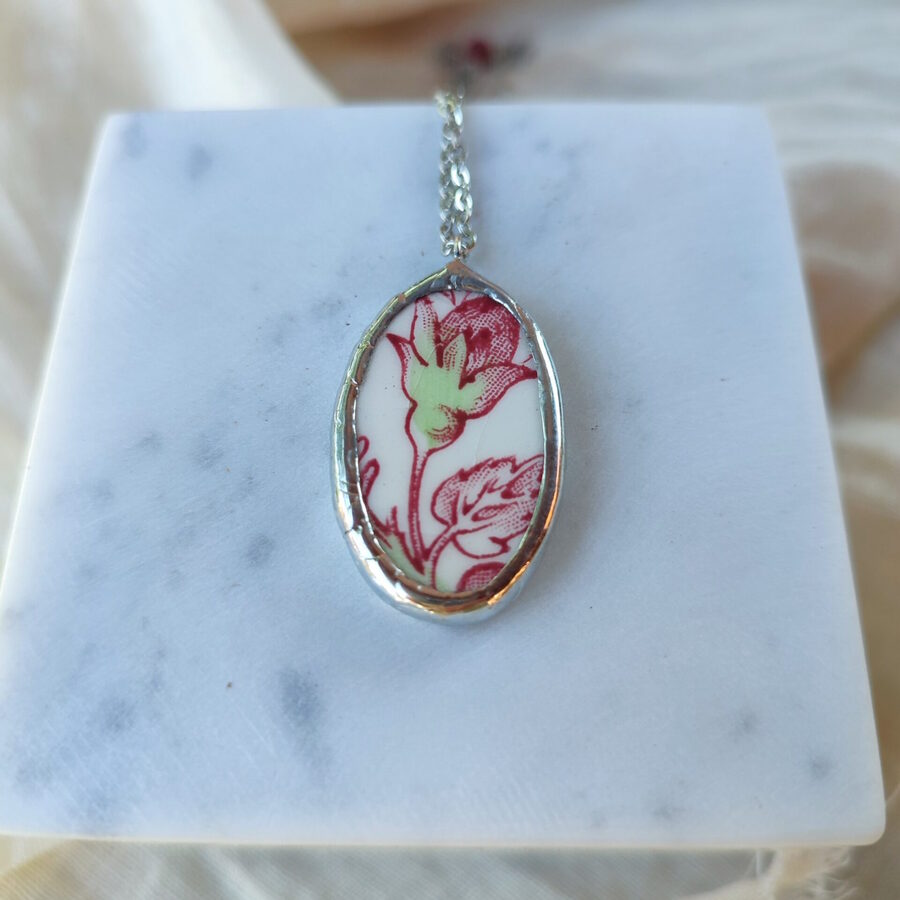 Collana artigianale in ceramica vintage RISVEGLIO