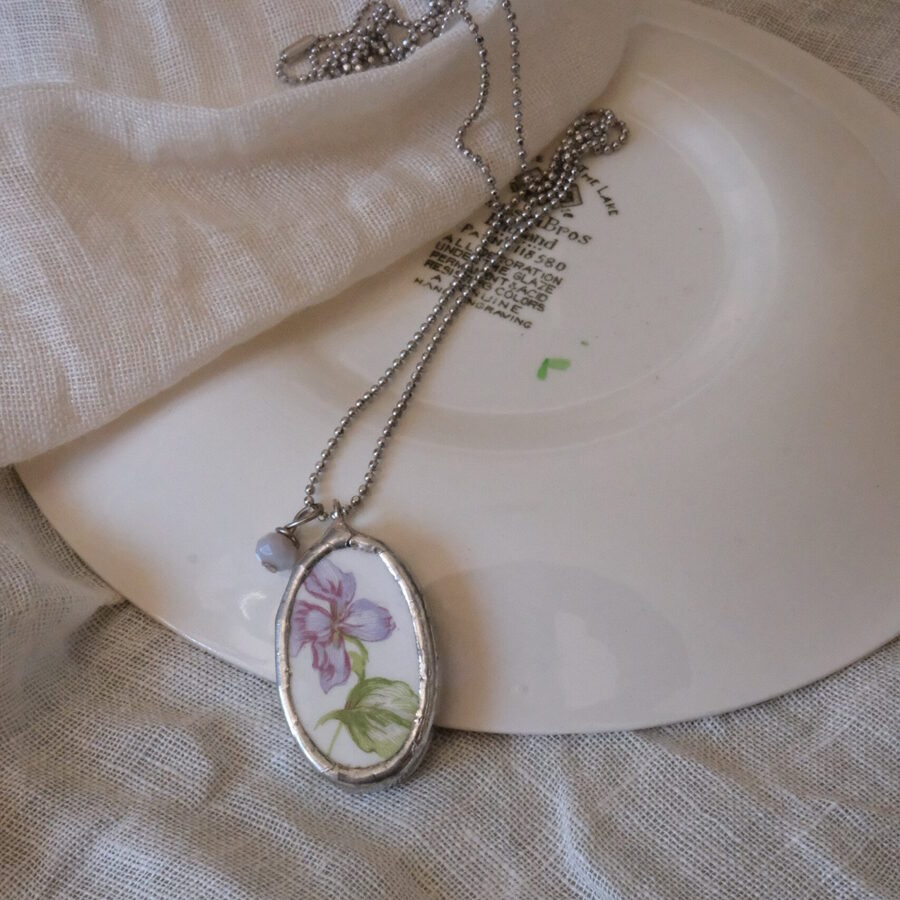 Collana artigianale in ceramica vintage VIOLETTA