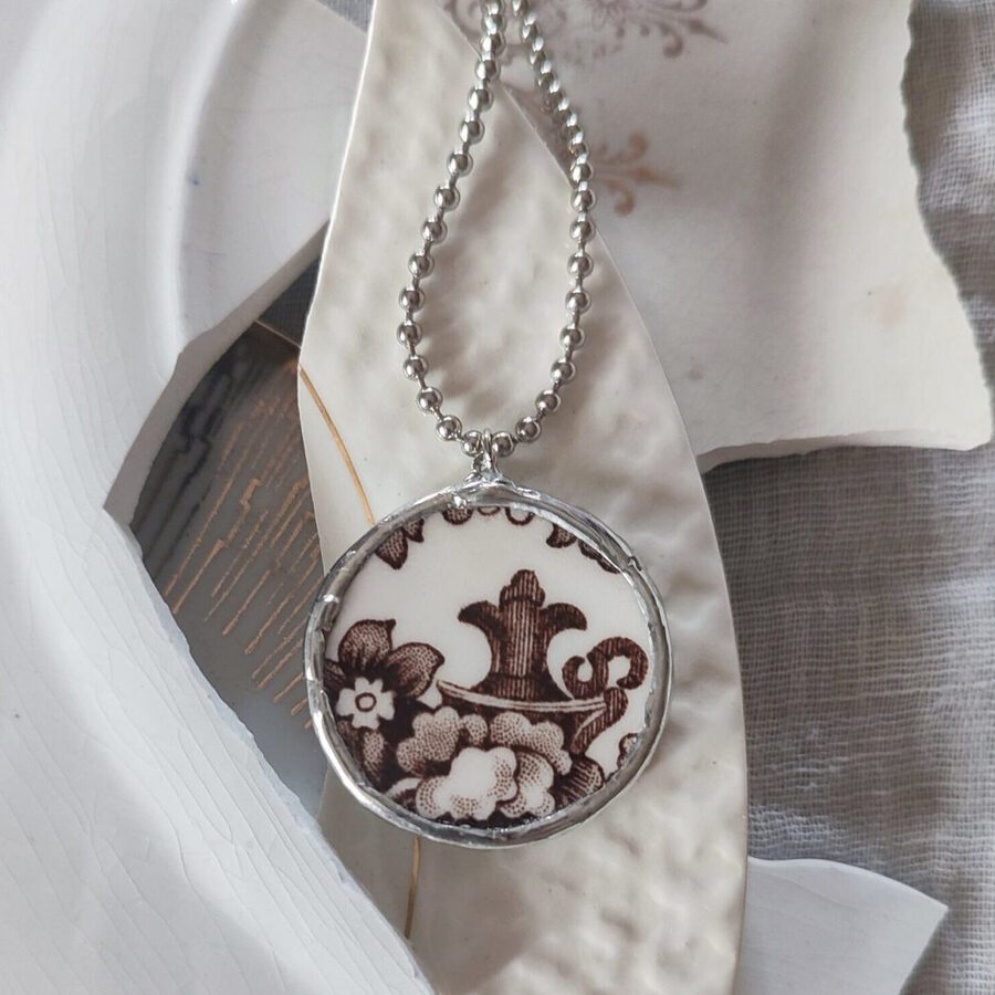 Collana artigianale in ceramica vintage CACAO