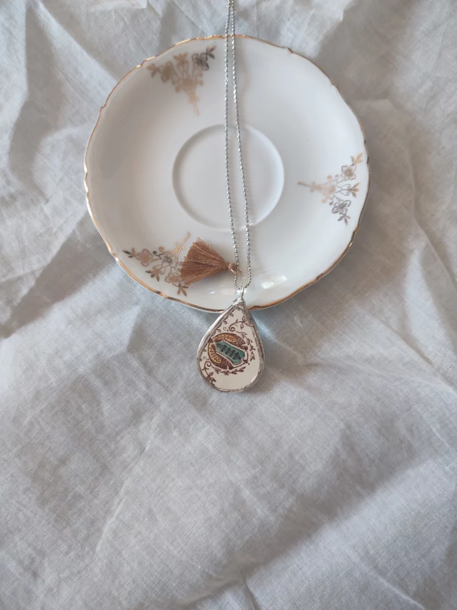 Collana artigianale in ceramica vintage DAVANTI AL CAMINO