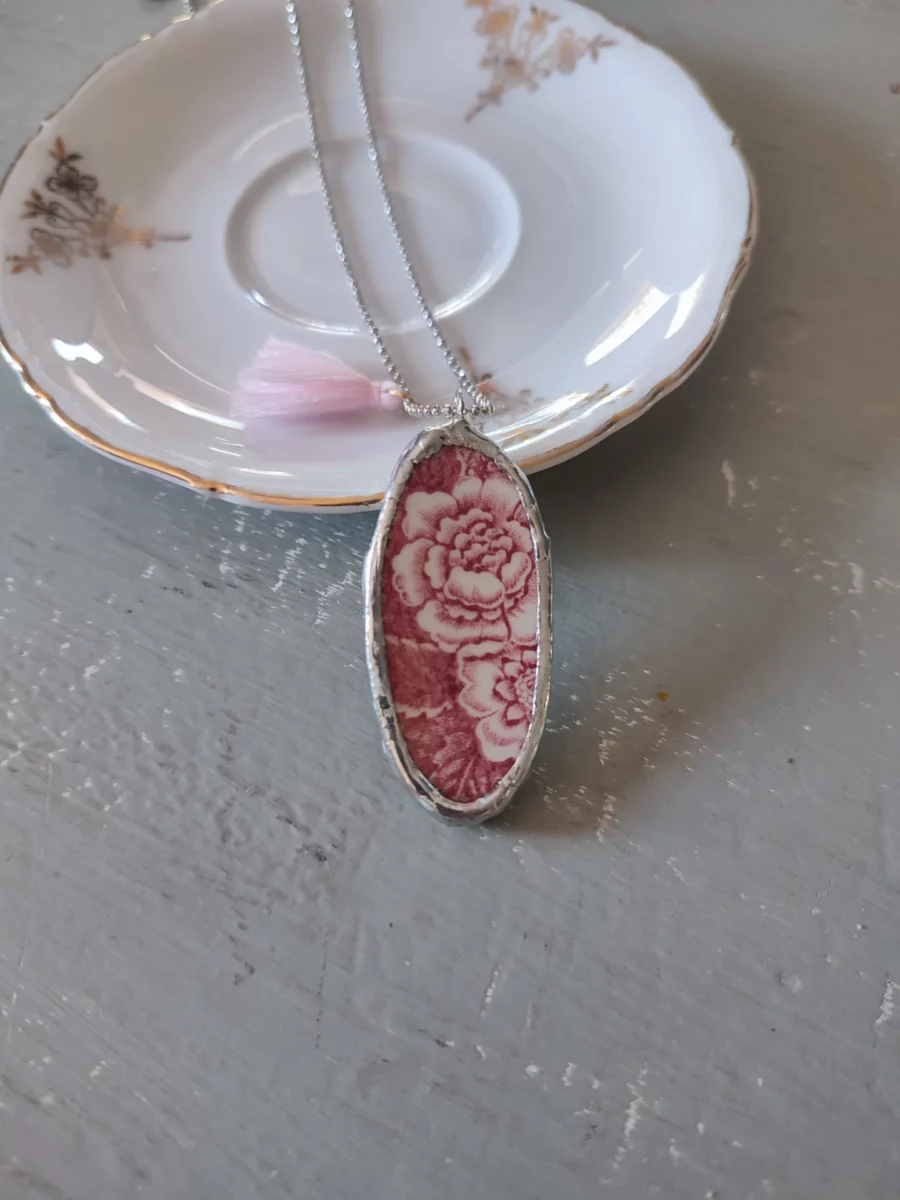Collana artigianale in ceramica vintage INCANTO ROSE