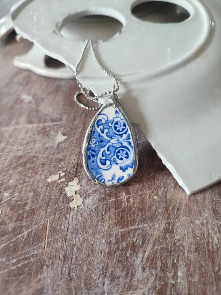 Collana artigianale in ceramica vintage PIOGGIA D'AUTUNNO