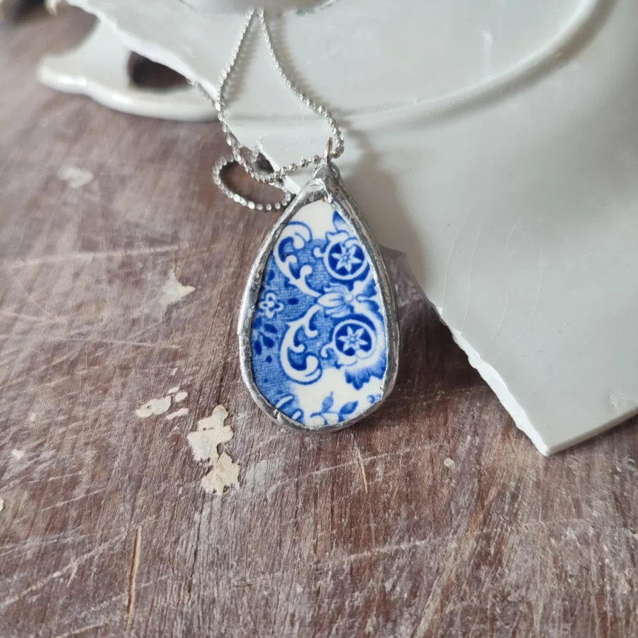 Collana artigianale in ceramica vintage PIOGGIA D'AUTUNNO