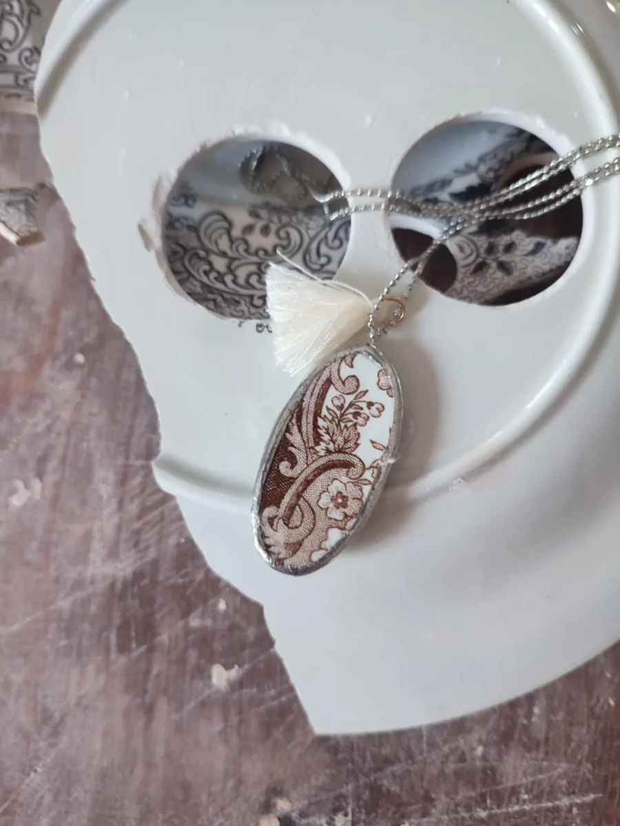 Collana artigianale in ceramica vintage SHABBY