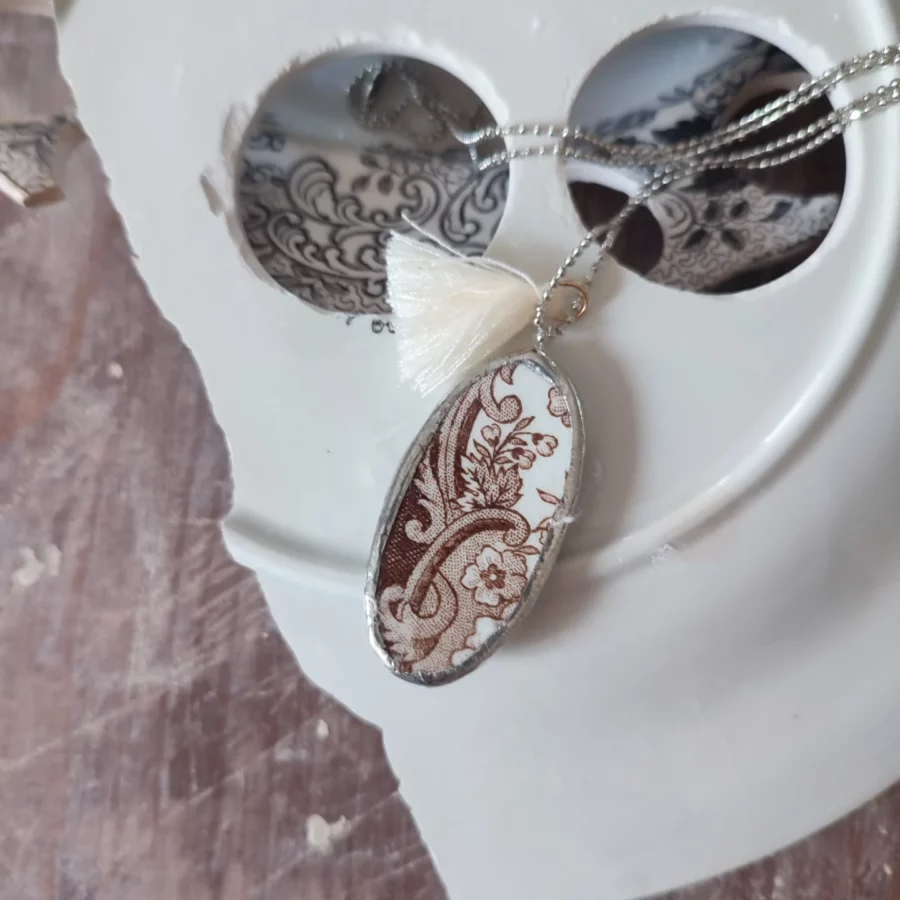 Collana artigianale in ceramica vintage SHABBY