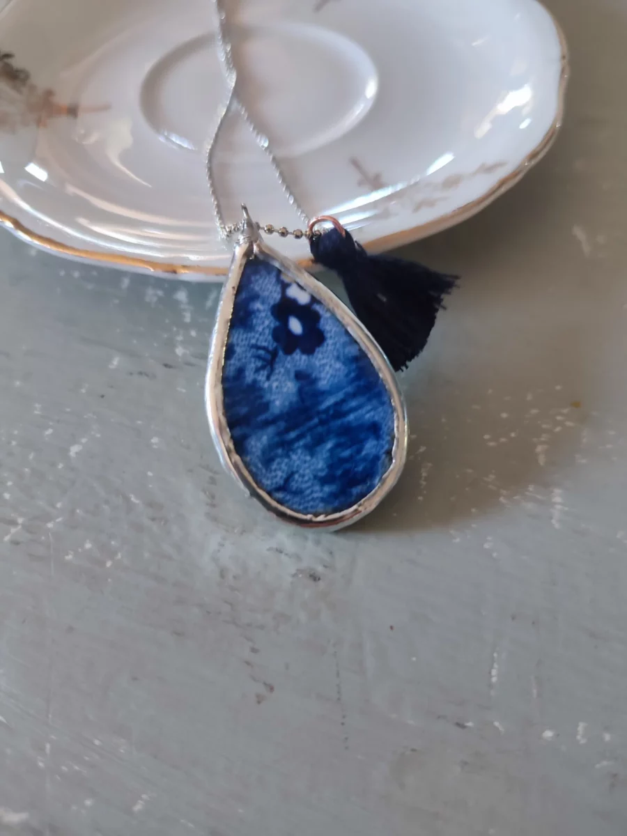 Collana artigianale in ceramica vintage PIOGGIA DI SETTEMBRE