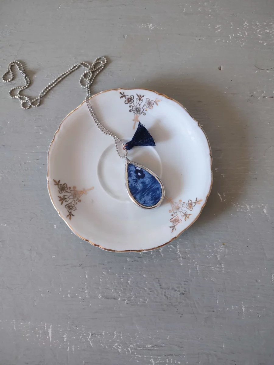Collana artigianale in ceramica vintage PIOGGIA DI SETTEMBRE