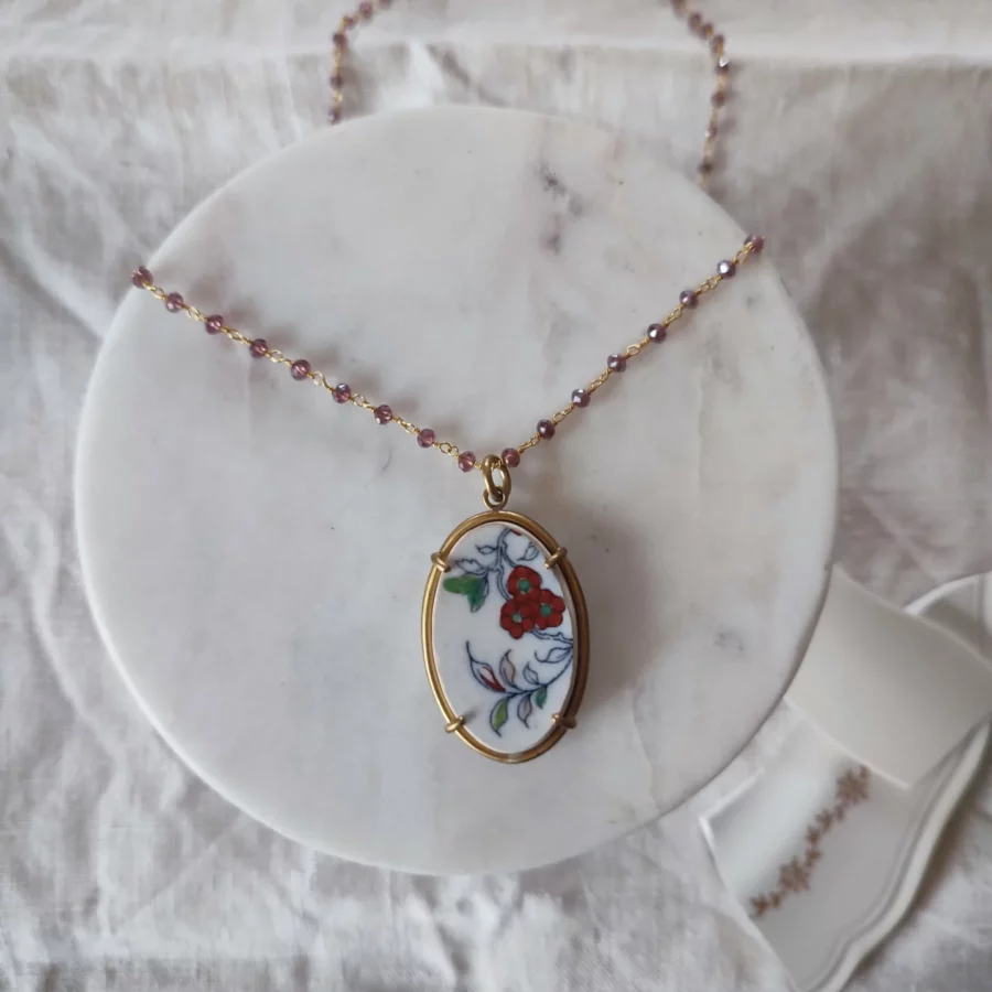 Collana artigianale in ceramica vintage AL MATTINO