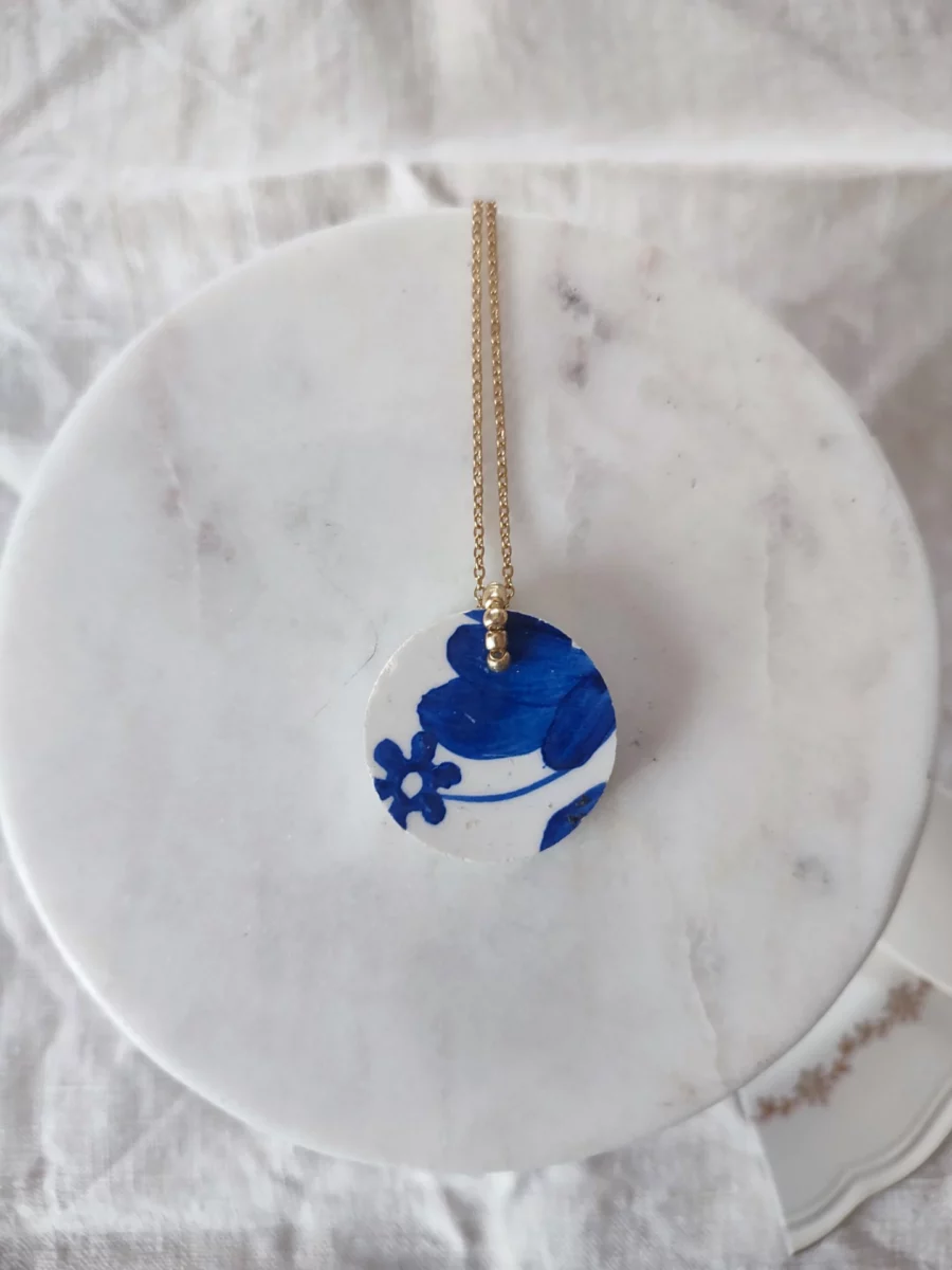 Collana estiva in ceramica vintage BLU