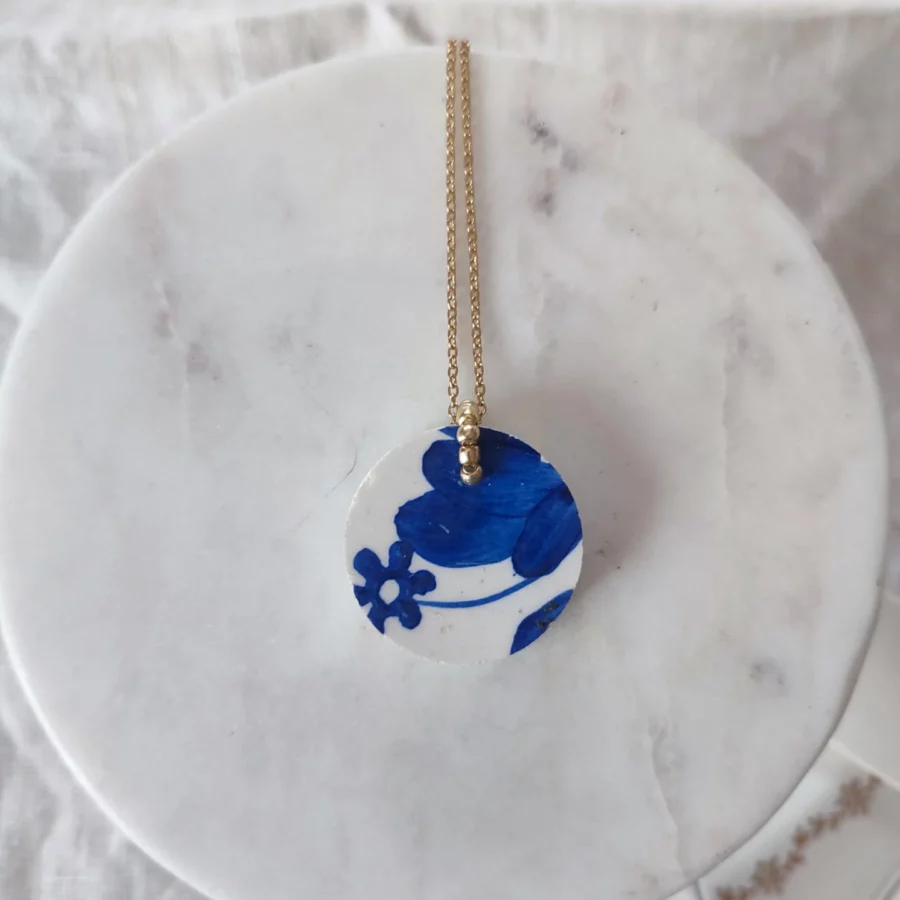 Collana estiva in ceramica vintage BLU