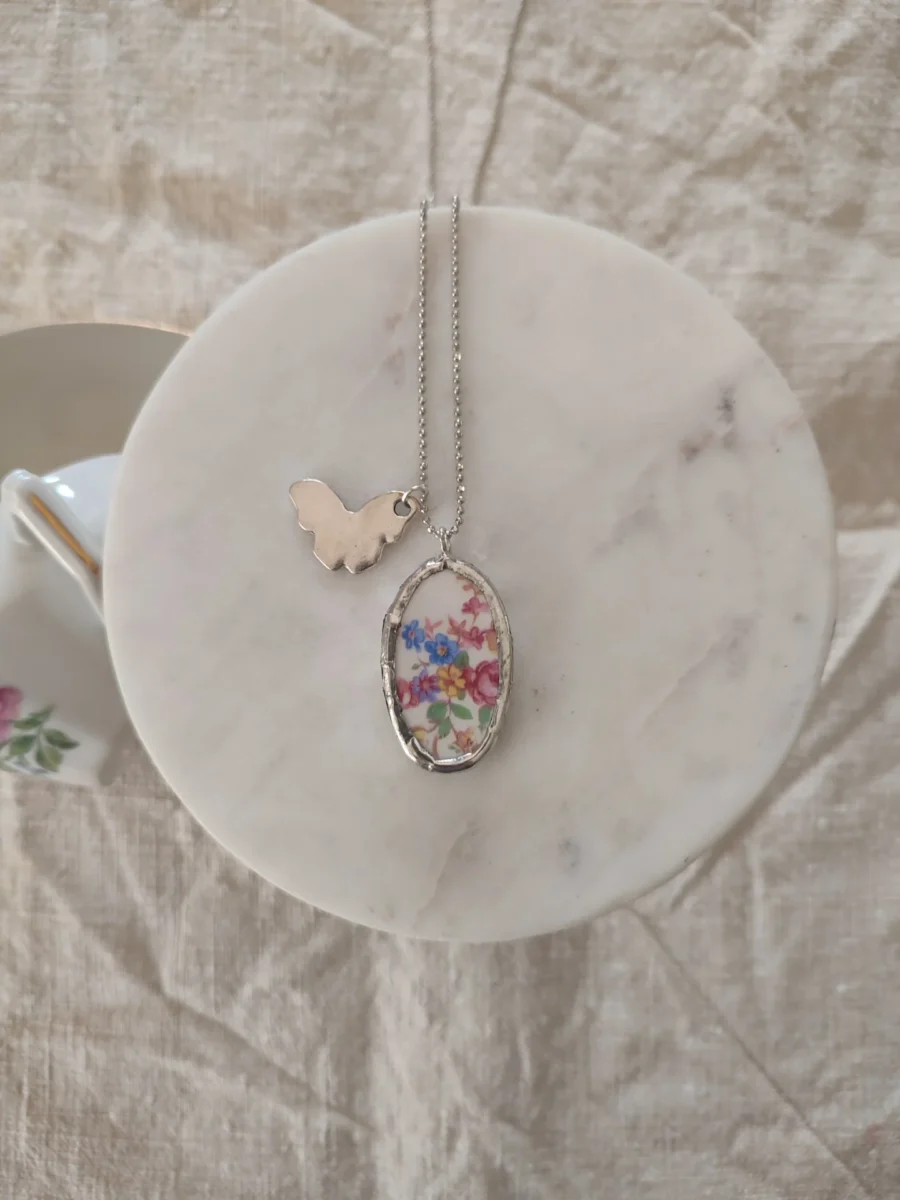 Collana artigianale in ceramica vintage BOUQUET